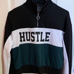Rue21 Green Colorblock Hustle Cropped Sweatshirt